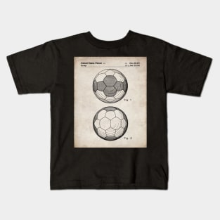 Soccer Ball Patent - Soccer Player Team Coach Art - Antique Kids T-Shirt